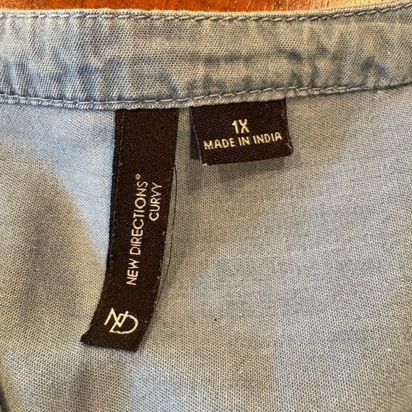 2pc, Denim blouse and Scarf, size 1x, By New Direction, UEC - Picture 5 of 8